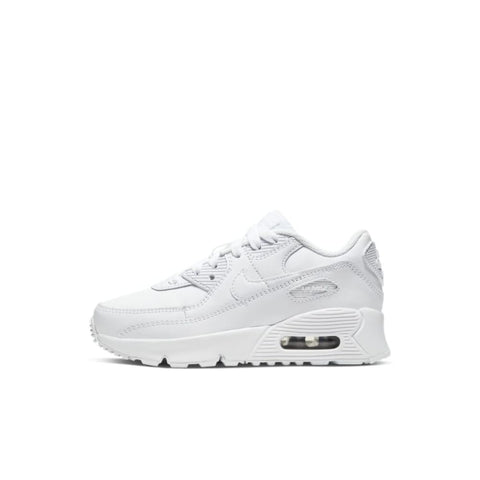 Nike Air Max 90 Leather White/White-Metallic Silver  CD6867-100 Pre-School