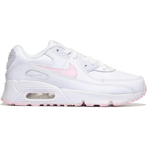 Nike Air Max 90 Leather White/Pink Foam-White-White  CD6867-121 Pre-School