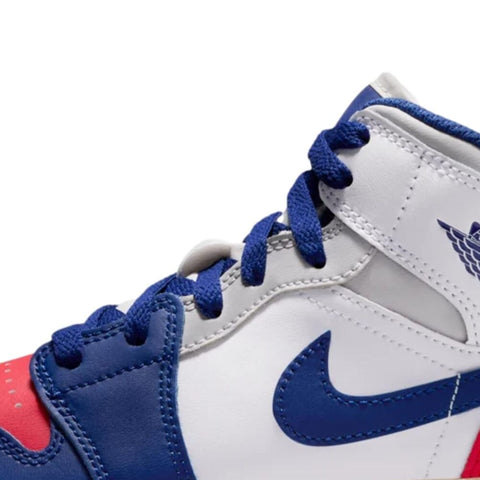 Nike Air Jordan 1 Mid White / Deep Royal Blue  DQ8423-102 Grade-School