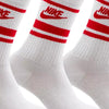 Nike NSW Everyday Essential Crew 3 Pack Socks White/Red  DX5089-102 Men's