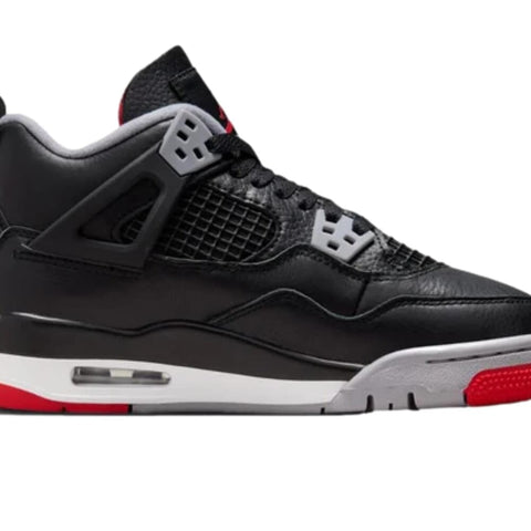 Nike Air Jordan 4 Retro Black / Fire Red - Cement Grey  FQ8213-006 Grade-School