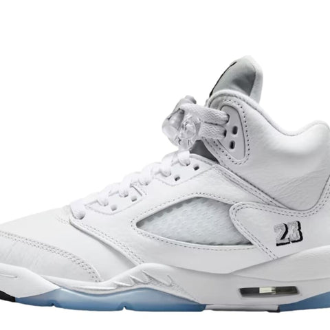 Nike Air Jordan 5 Retro OG White / Black / Metallic Silver  HQ7980-103 Grade-School