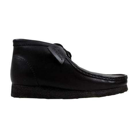 Clarks Wallabee Boot Black Leather  26103666 Men's