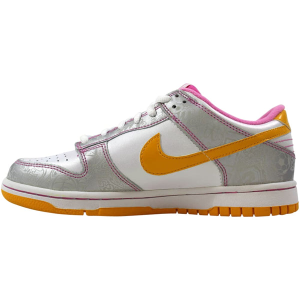 Nike Dunk Low White/pink-silver  309601-173 Grade-School