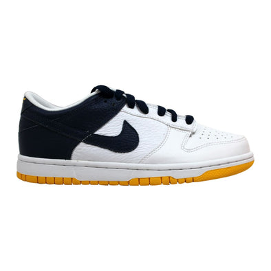 Nike Dunk Low White/Midnight Navy-Varsity Maize 310569-145 Grade-School