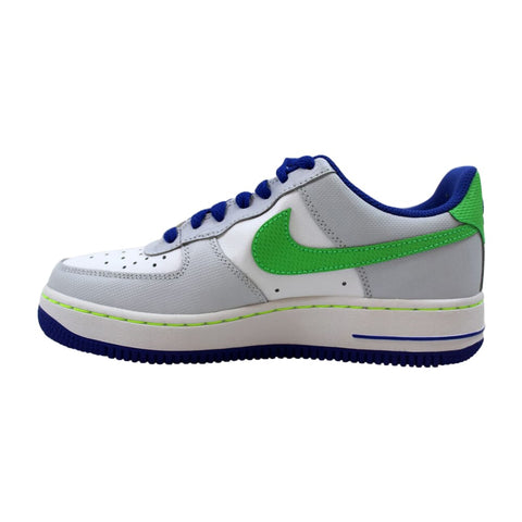 Nike Air Force 1 Pure Platinum/Poison Green-Hyper Blue-Volt  314192-097 Grade-School