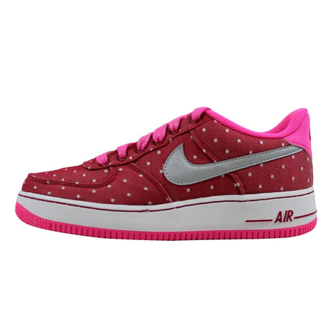 Nike Air Force 1 Dark Red/Metallic Silver-Pink Power-White 314219-603 Grade-School