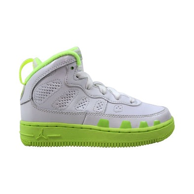 Nike Girls AJF IX 9 PS White/White-Liquid Lime  353328-111 Pre-School