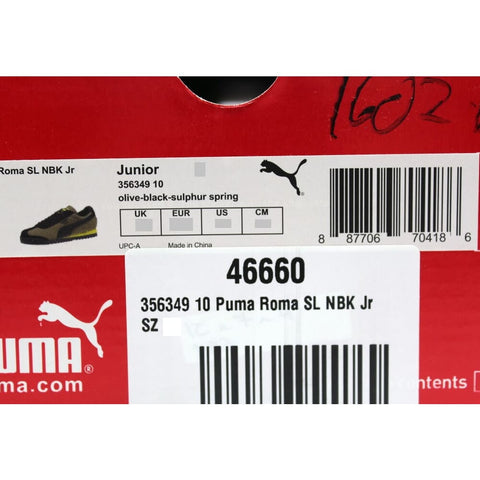 Puma Roma SL NBK Jr Olive/Black-Sulphur Spring 356349 10 Grade-School