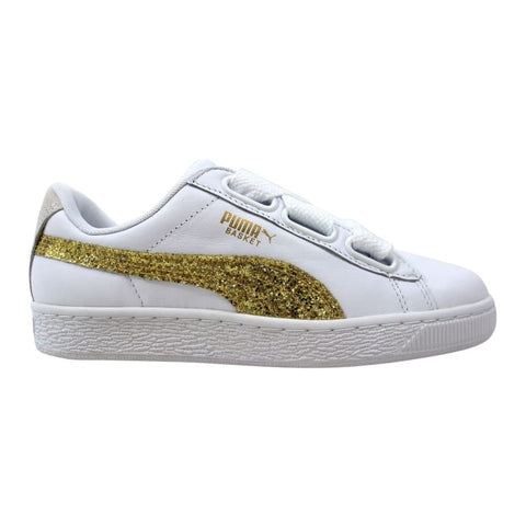 Puma Basket Heart Glitter Puma White/Gold  364078-01 Women's