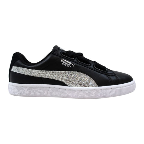 Puma Basket Heart Glitter Puma Black-Silver  364078-03 Women's