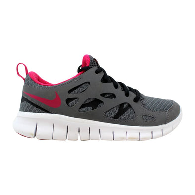 Nike Free Run 2.0 Dark Grey/Bright Crimson-Black-White  443742-005 Grade-School