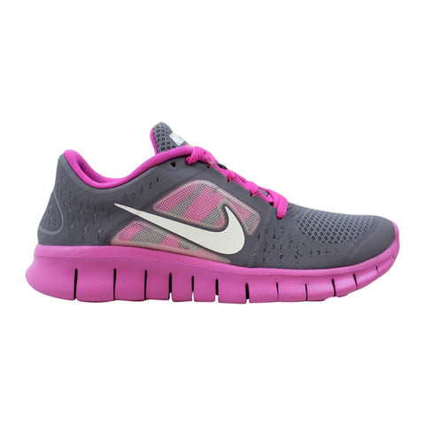 Nike Free Run 3 Charcoal/White-Viola-Atomic Green  512098-005 Grade-School