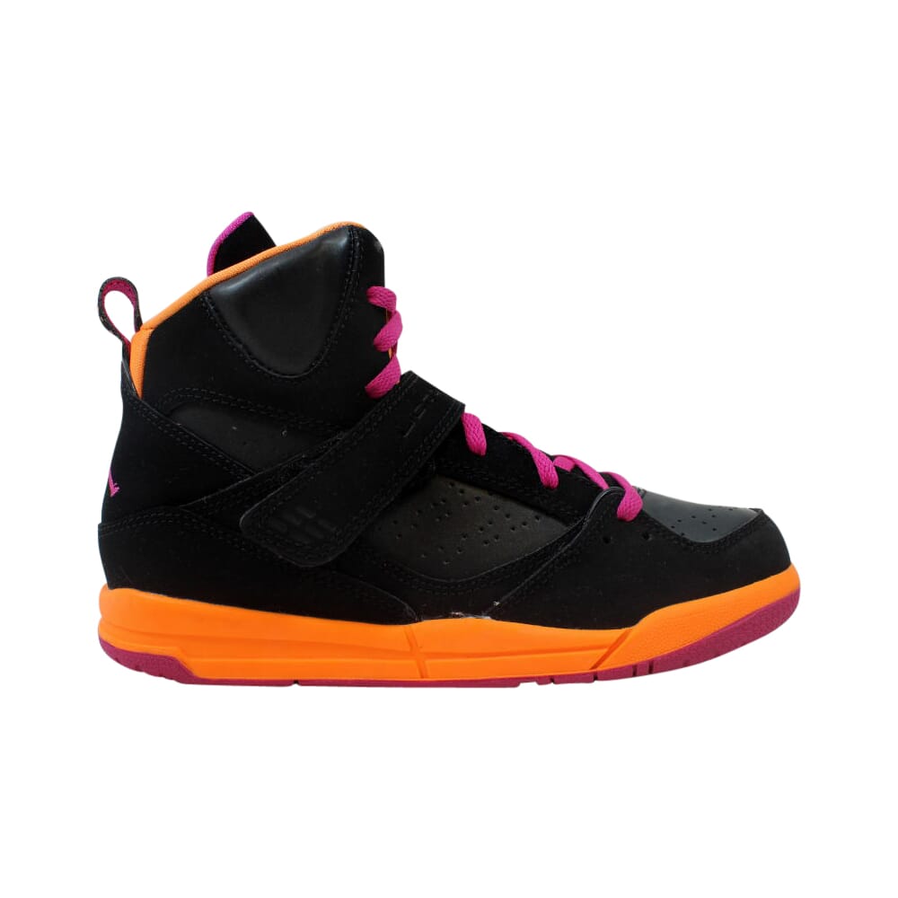 Nike Air Jordan Flight 45 High PS Black/Fusion Pink-Cool Grey-Bright Citrus  524863-028 Pre-School