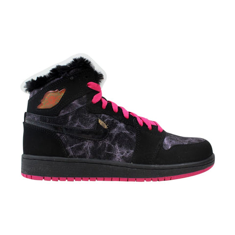 Nike Girls AJ I 1 Retro High Prem GS Black/Vivid Pink-Dynamic Blue  535804-017 Grade-School