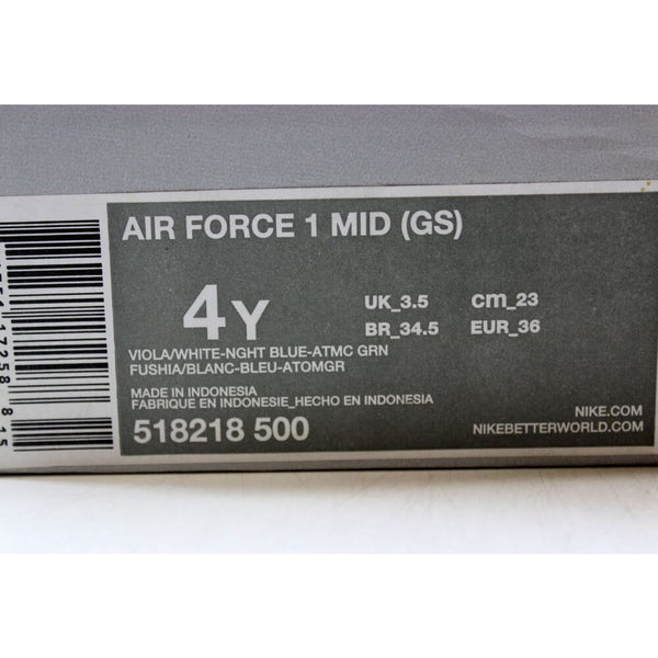 Nike Air Force 1 Mid Viola/White-Night Blue-Atomic Green 518218-500 Grade-School