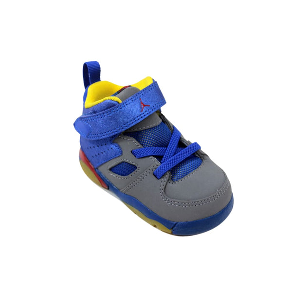 Nike Air Jordan Flight Club '91 Cool Grey/Gym Red-Game Royal-Yellow 555330-027 Toddler