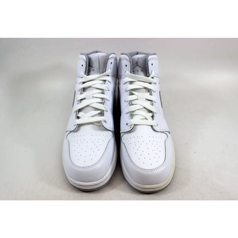 Nike Air Jordan I 1 Mid BG White/White-Wolf Grey 554725-112 Grade-School