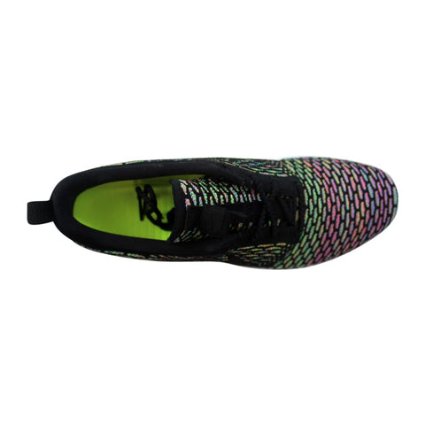 Nike Roshe NM Flyknit Black/Black-Pink Power-Blue Glow 677243-013 Men's