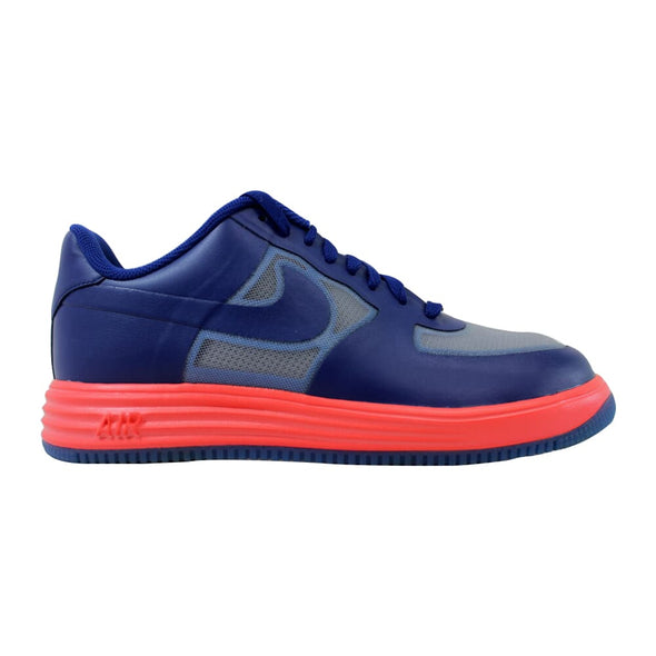 Nike Lunar Force 1 Fuse Leather Wolf Grey/Deep Royal Blue-Atomic Red  599839-001 Men's