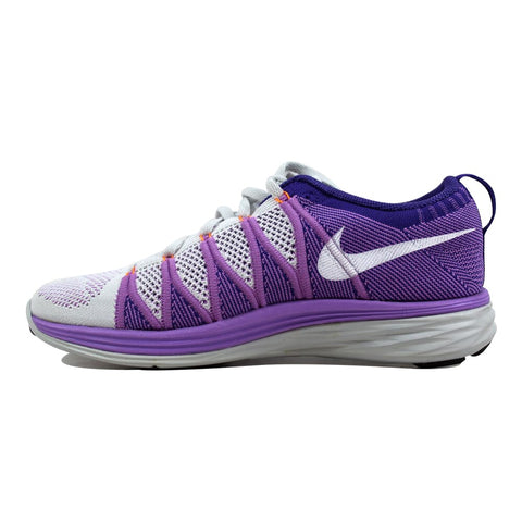Nike Flyknit Lunar2 Pure Platinum/White-Atomic Purple-Court Purple 620658-001 Women's