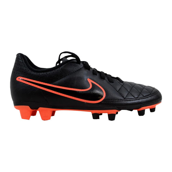 Nike Tiempo Rio II FG Black/Black-Action Red-Bright Mango 630860-002 Women's