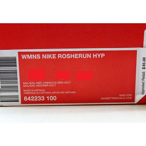 Nike Rosherun HYP Sail/Sail-Medium Orewood Brown-Volt 642233-100 Women's