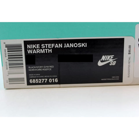 Nike Stefan Janoski Warmth Black/Ivory-Gym Red 685277-016 Men's