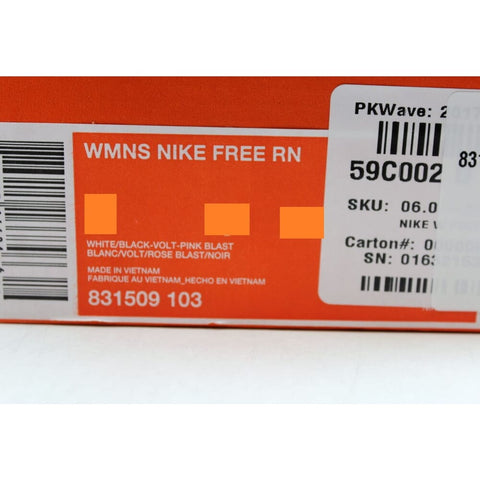 Nike Free RN White/Black-Volt-Pink Blast 831509-103 Women's