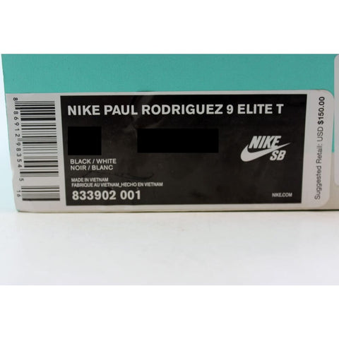 Nike Paul Rodriguez 9 Elite Black/White 833902-001 Men's
