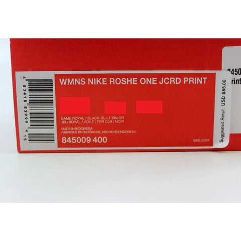 Nike Roshe One JCRD Print Game Royal/Black-Sail-Light Iron Ore 845009-400 Women's