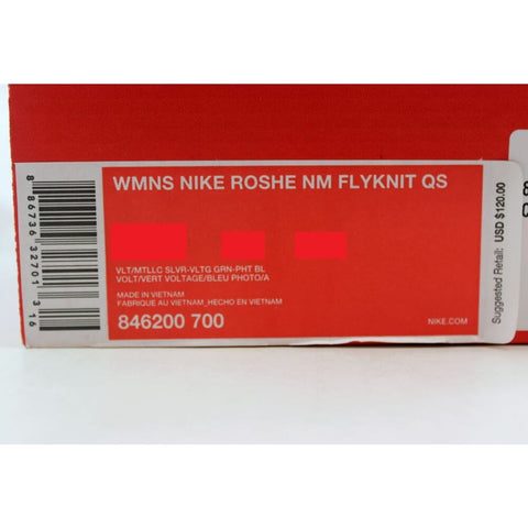 Nike Roshe NM Flyknit QS Volt/Metallic Silver-Voltage Green-Photo Blue 846200-700 Women's
