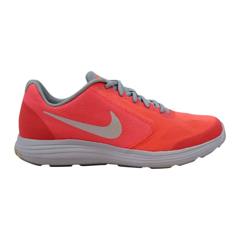 Nike Revolution 3 SE Lava Glow/White-Pure Platinum  859602-600 Grade-School