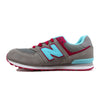 New Balance 574 Grey/Light Blue-Magenta KL574ALG Grade-School