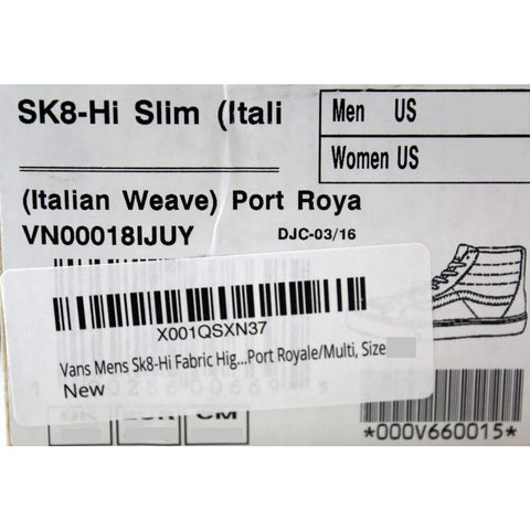 Vans SK8 Hi Slim Port Royal/Italian Weave VN00018IJUY Men's