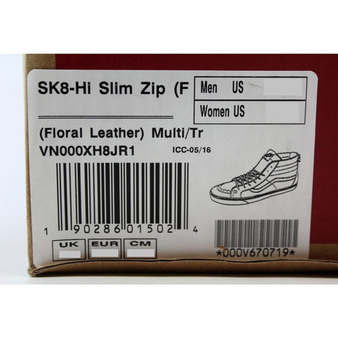 Vans SK8 Hi Slim Zip Floral Leather Multi Color VN000XH8JR1 Men's