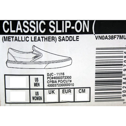 Vans Classic Slip On Metallic Leather Saddle VN0A38F7MU7 Men's